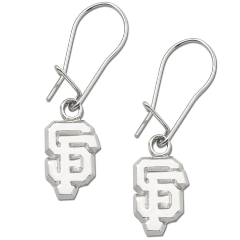 Sterling Silver San Francisco Giants SF Dangle Earrings 