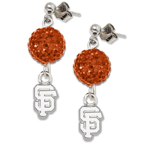 Sterling Silver San Francisco Giants Crystal Ovation Earrings