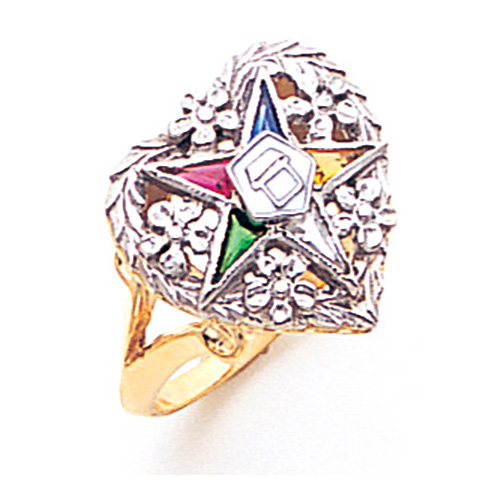 Hearts Eastern Star Ring - 10k Gold