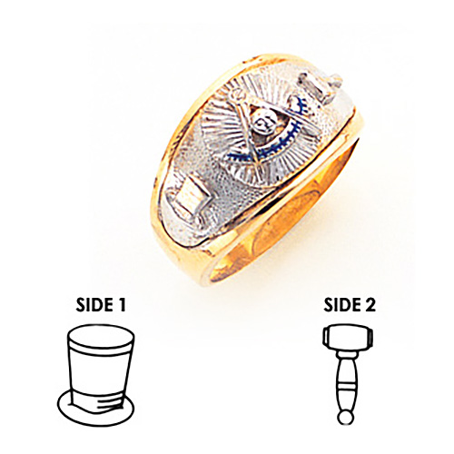 Goldline Masonic Past Master Ring - 14k Two-tone Gold