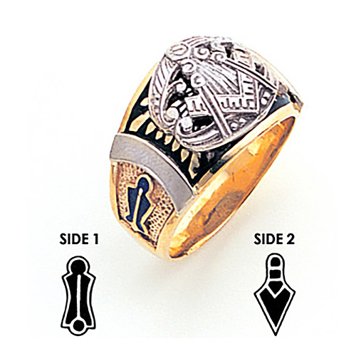 10kt Gold Masonic Ring with Concave Back 