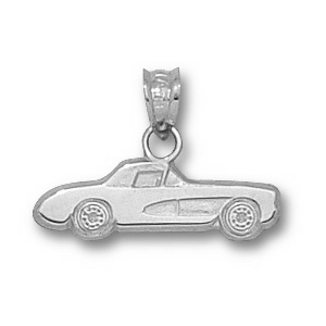 Chevy Corvette C1 1/4in Sterling Silver Pendant