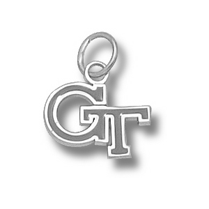 Georgia Tech University GT Charm 3/8in Sterling Silver