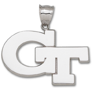 Sterling Silver Giant Georgia Tech University GT Pendant