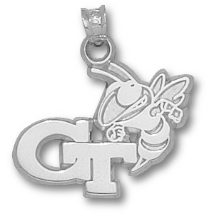 Georgia Tech University GT Buzz Pendant 5/8in Sterling Silver