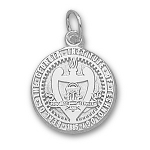 Georgia Tech Yellow Jackets 9/16in Sterling Silver Seal Pendant