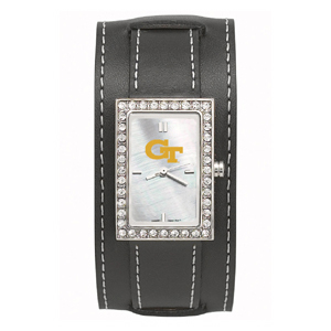 Georgia Tech Yellow Jackets Wide Starlette Leather Watch