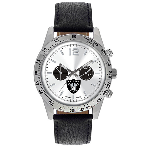 Oakland Raiders Letterman Leather Watch