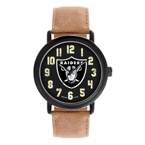 Oakland Raiders Throwback Leather Watch