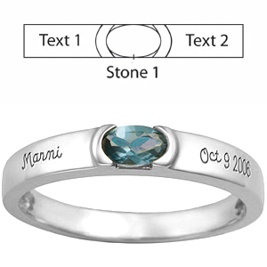 Sterling Silver Halo Mother's Ring