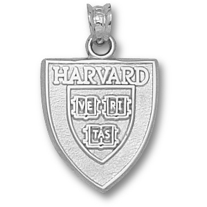 Sterling Silver 5/8in Harvard Shield Pendant 