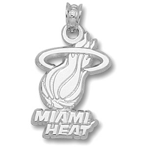 Sterling Silver 5/8in Miami Heat Logo Pendant