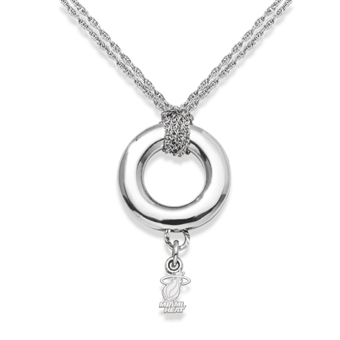 Sterling Silver 16in Miami Heat Halo Necklace