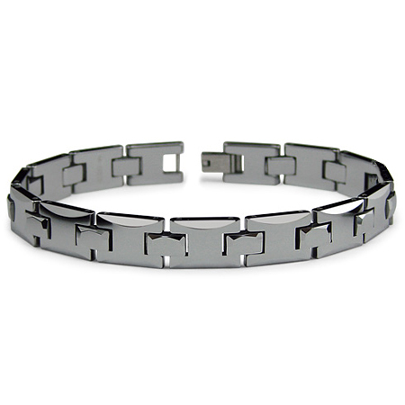 Tungsten 9in Beveled Link Bracelet