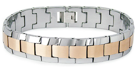 Rose Gold-Plated Tungsten Bracelet 8.5in