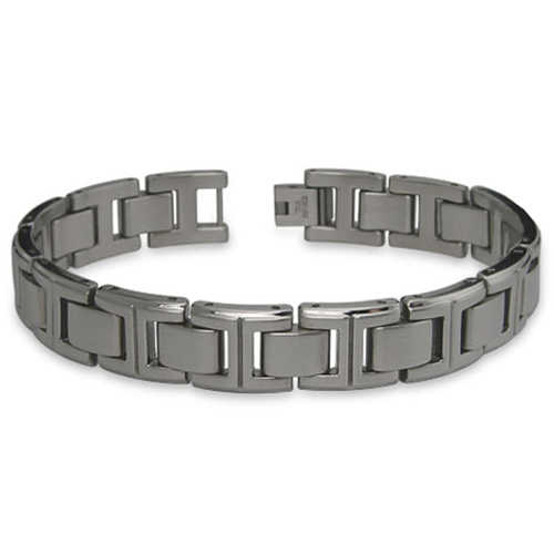 Titanium 8.5in Satin and Polished Link Bracelet