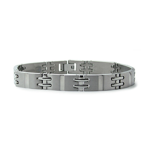 Titanium 8.5in Paneled Link Bracelet 