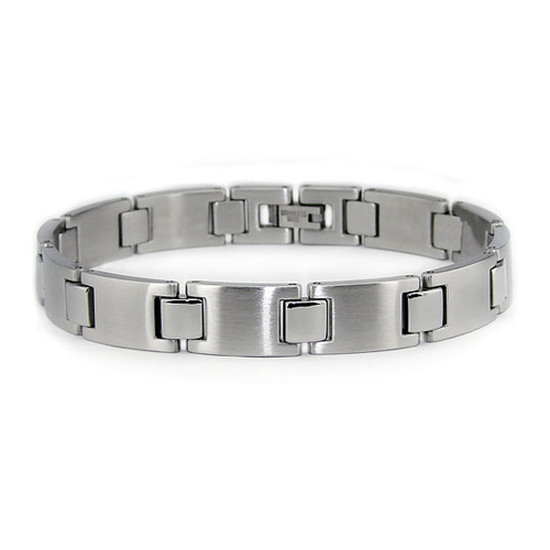 Stainless Steel 8.25in Bracelet with Satin and Polished Links