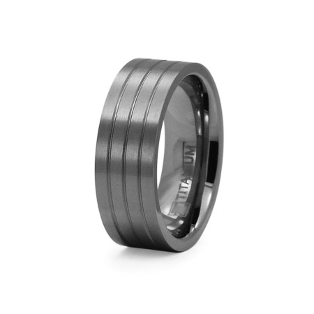 8mm Titanium Band with Grooves