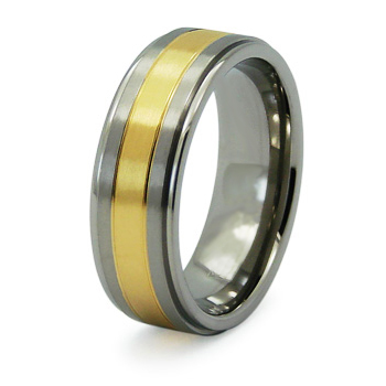 Gold-Plated 8mm Titanium Ring