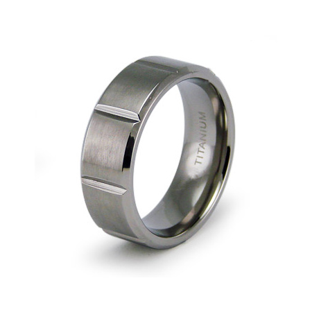 8mm Titanium Ring with Panels