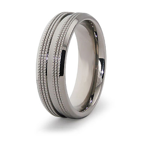 7mm Titanium Ring with Treads