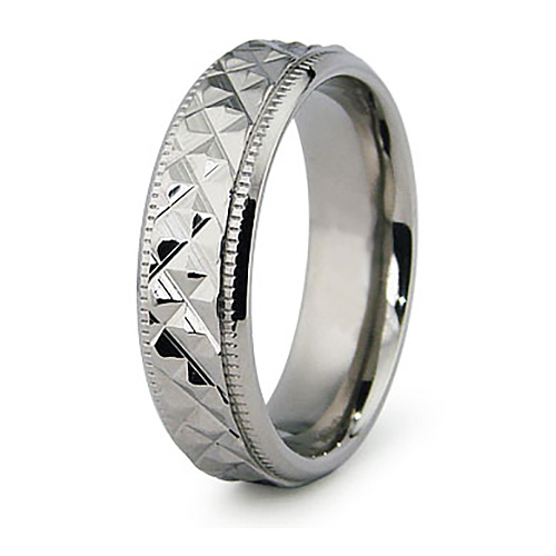 Titanium 6.5mm Textured Ring