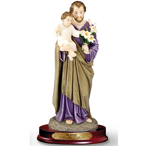 Saint Joseph with Baby Jesus 8in Florentine Collection Statue