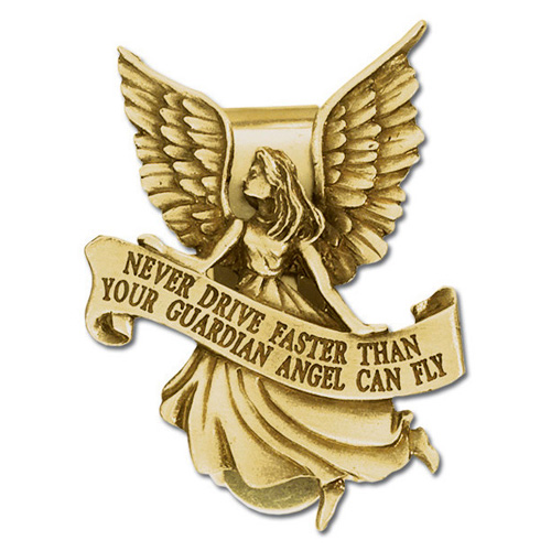 Guardian Angel Gold Plated Visor Clip Set of Two