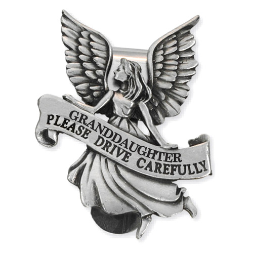 Guardian Angel Pewter Visor Clip for Granddaughters Set of Two