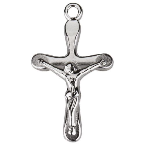 Sterling Silver 1/2in Freeform Crucifix 16 inch Necklace
