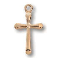 Gold Filled 1/2in Crusader Cross 18in Necklace
