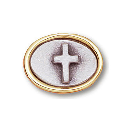 Gold Plated 1/2in Oval Cross Tie Tac