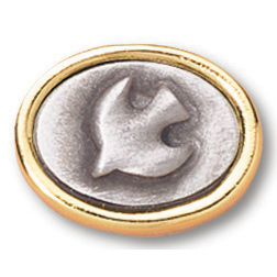 Gold Plated 1/2in Oval Dove Tie Tac