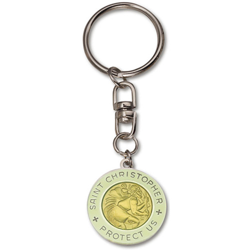 St. Christopher Luminous Medal Key Ring Two Pack 