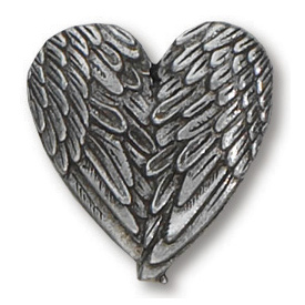 Pewter Angel Wings Lapel Pin Set of Two