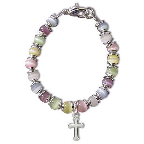 Baby's First Bracelet Multi-color Beads with Cross