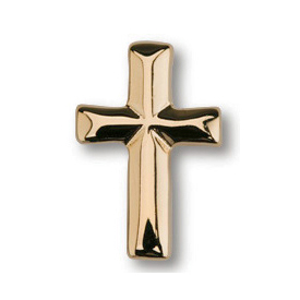 Gold-plated 11/16in Beveled Cross Tie Tac