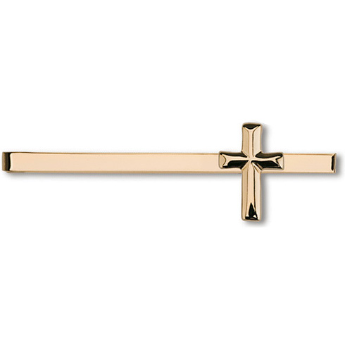 Gold Plated 2 1/4in Wide Beveled Cross Tie Bar