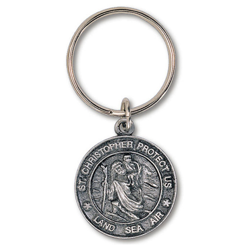 Pewter Saint Christopher Key Ring Two Pack 15/16in