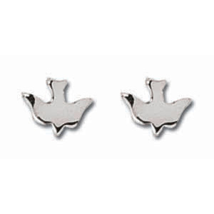 Sterling Silver 1/4in Dove Earrings