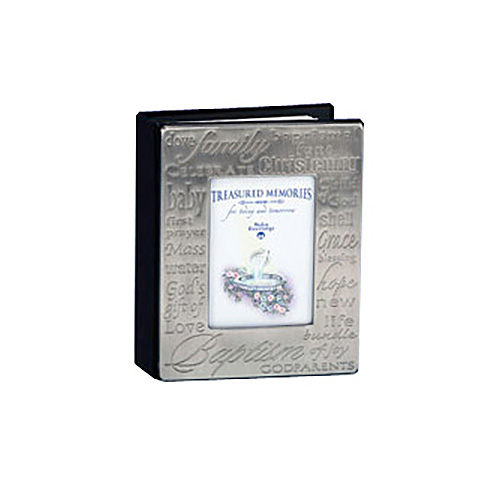 Pewter Finished Baptism Words Photo Album