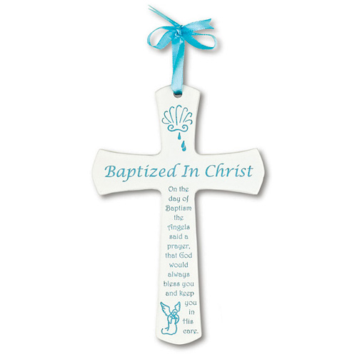Baby Boy's 6in Baptism White Cross N1943BL Joy Jewelers