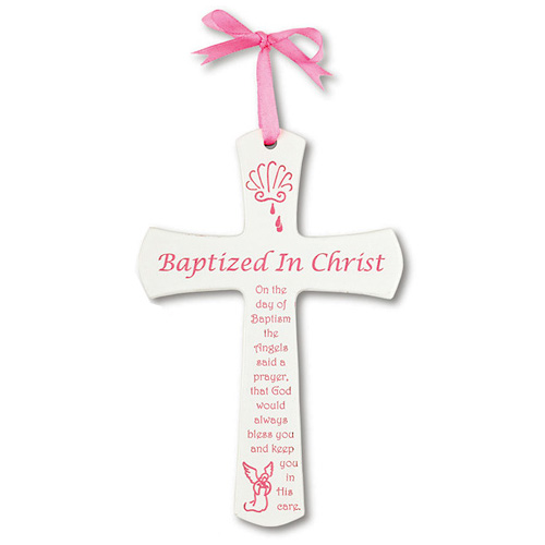 Baby Girl's 6in Baptism White Cross N1943PK Joy Jewelers