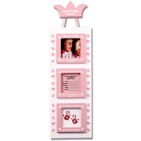 Three Part Baby Girl's Picture Frame