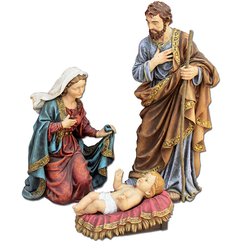 3 Figure Holy Family Nativity 12in Set