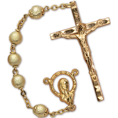 Gold Plated Gold Arabesque Bead Rosary