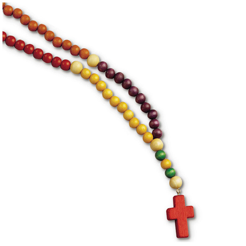 Kiddie 22in Wooden Multi-Colored Rosary 