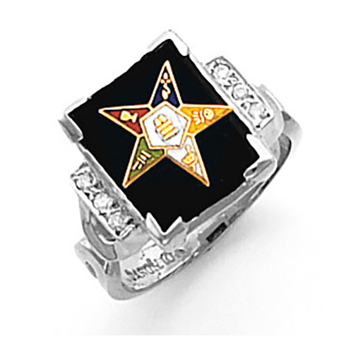 10kt White Gold Diamond Eastern Star Ring