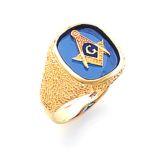 10kt Gold Jumbo Harvey & Otis Pebble Masonic Ring
